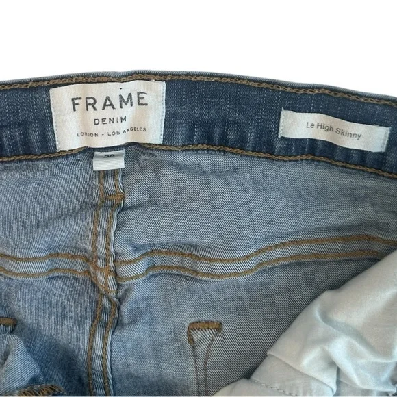 Frame Le High Rise Skinny Jeans Size 29 Medium Wash - Picture 6 of 13